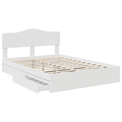 Storage Bed with Headboard White 160 x 200 cm Engineered Wood
