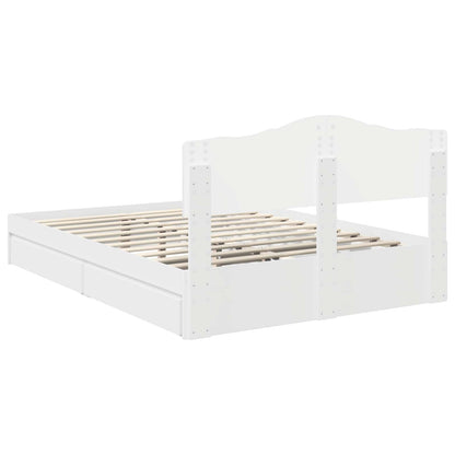Storage Bed with Headboard White 160 x 200 cm Engineered Wood
