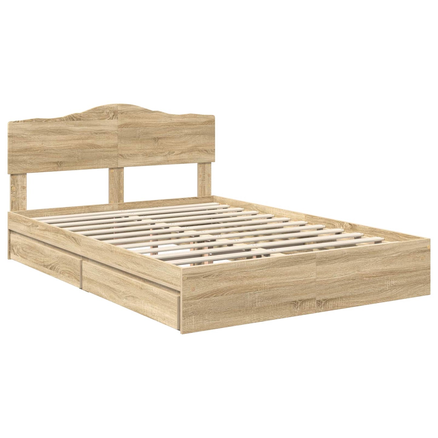 Storage Bed with Drawer Sonoma Oak 150 x 200 cm Engineered Wood