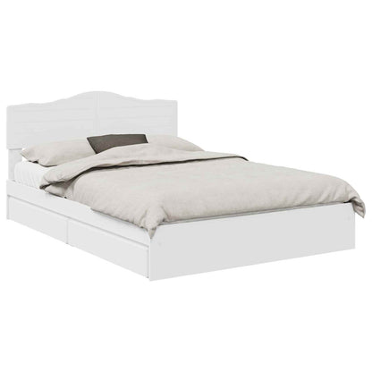 Storage Bed with Headboard White 140 x 200 cm Engineered Wood