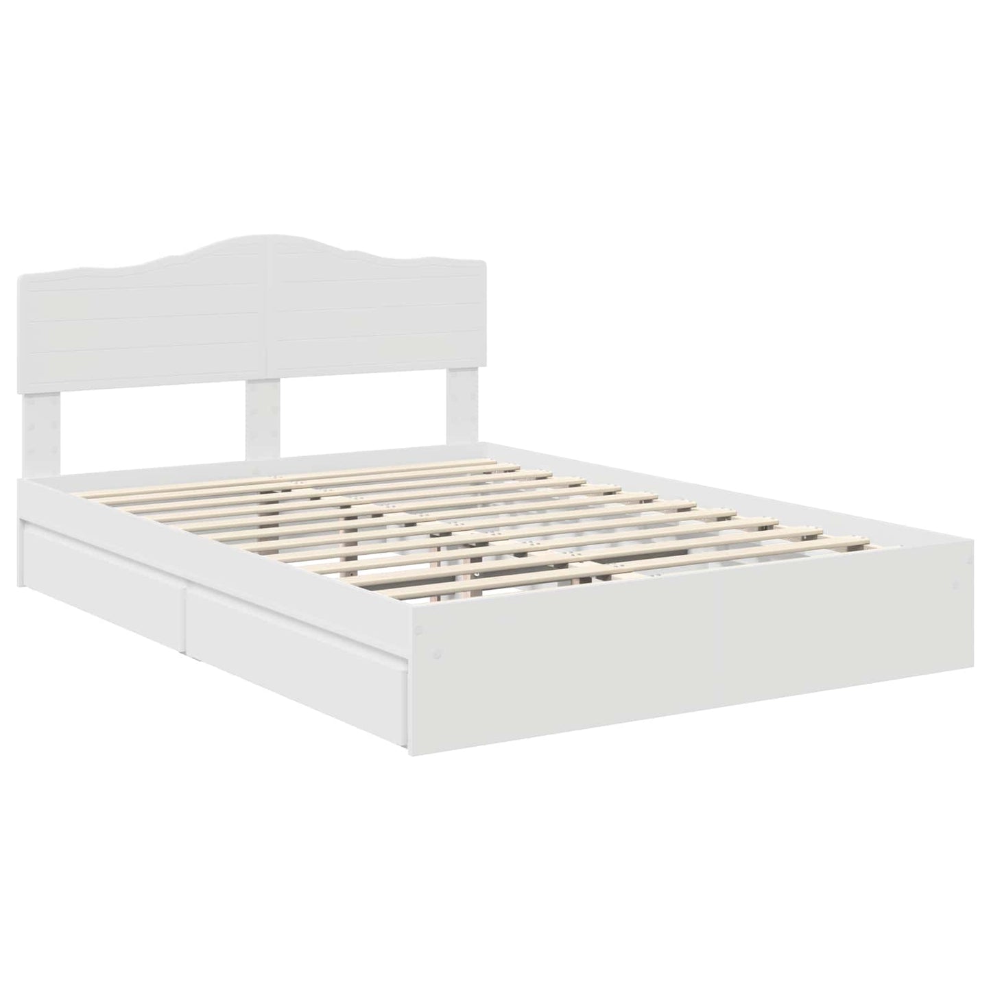 Storage Bed with Headboard White 140 x 200 cm Engineered Wood