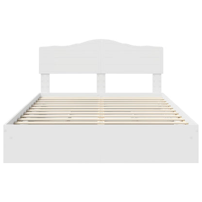 Storage Bed with Headboard White 140 x 200 cm Engineered Wood