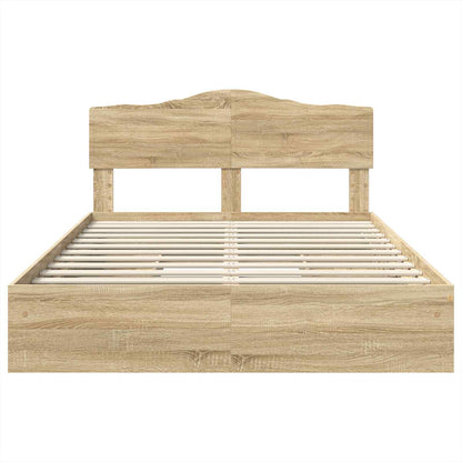 Storage Bed with Drawer Sonoma Oak 140 x 200 cm Engineered Wood