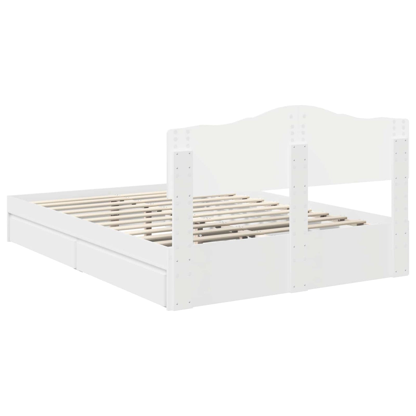Storage Bed with Headboard White 140 x 190 cm Engineered Wood