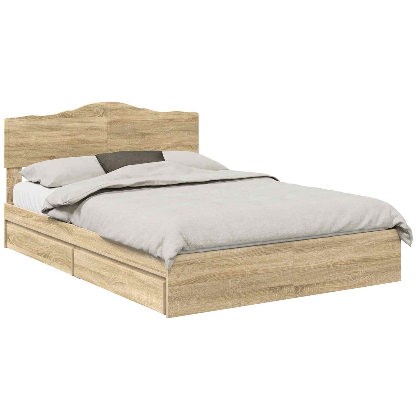 Storage Bed with Drawer Sonoma Oak 140 x 190 cm Engineered Wood