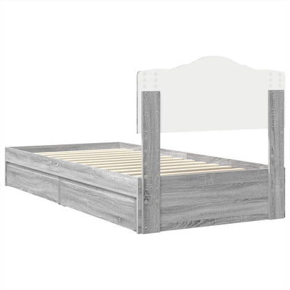 Storage Bed Grey Sonoma 100 x 200 cm Engineered Wood