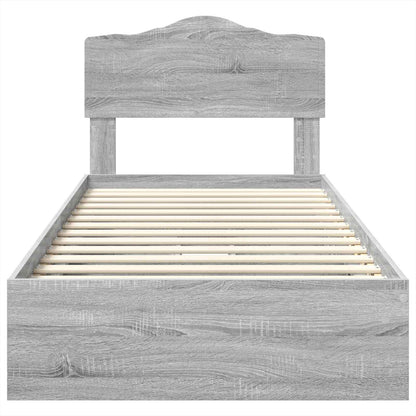 Storage Bed Grey Sonoma 100 x 200 cm Engineered Wood