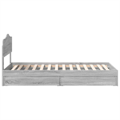 Storage Bed Grey Sonoma 100 x 200 cm Engineered Wood