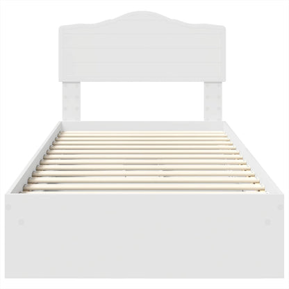 Storage Bed with Headboard White 90 x 200 cm Engineered Wood