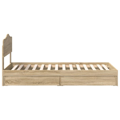 Storage Bed with Drawer Sonoma Oak 90 x 200 cm Engineered Wood