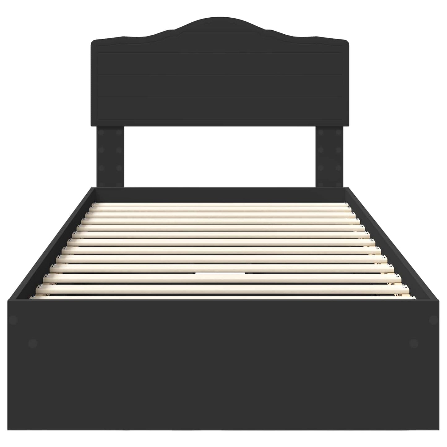Storage Bed with Headboard Black 90 x 190 cm Engineered Wood