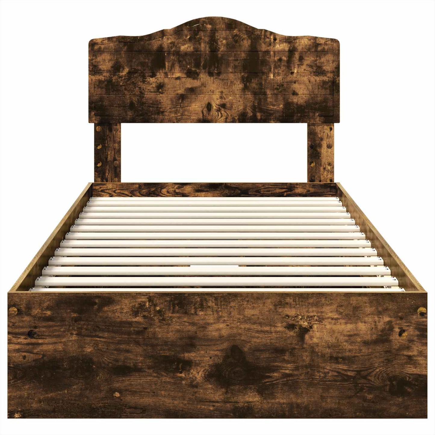 Storage Bed with Drawer Smoked Oak 90 x 190 cm Engineered Wood