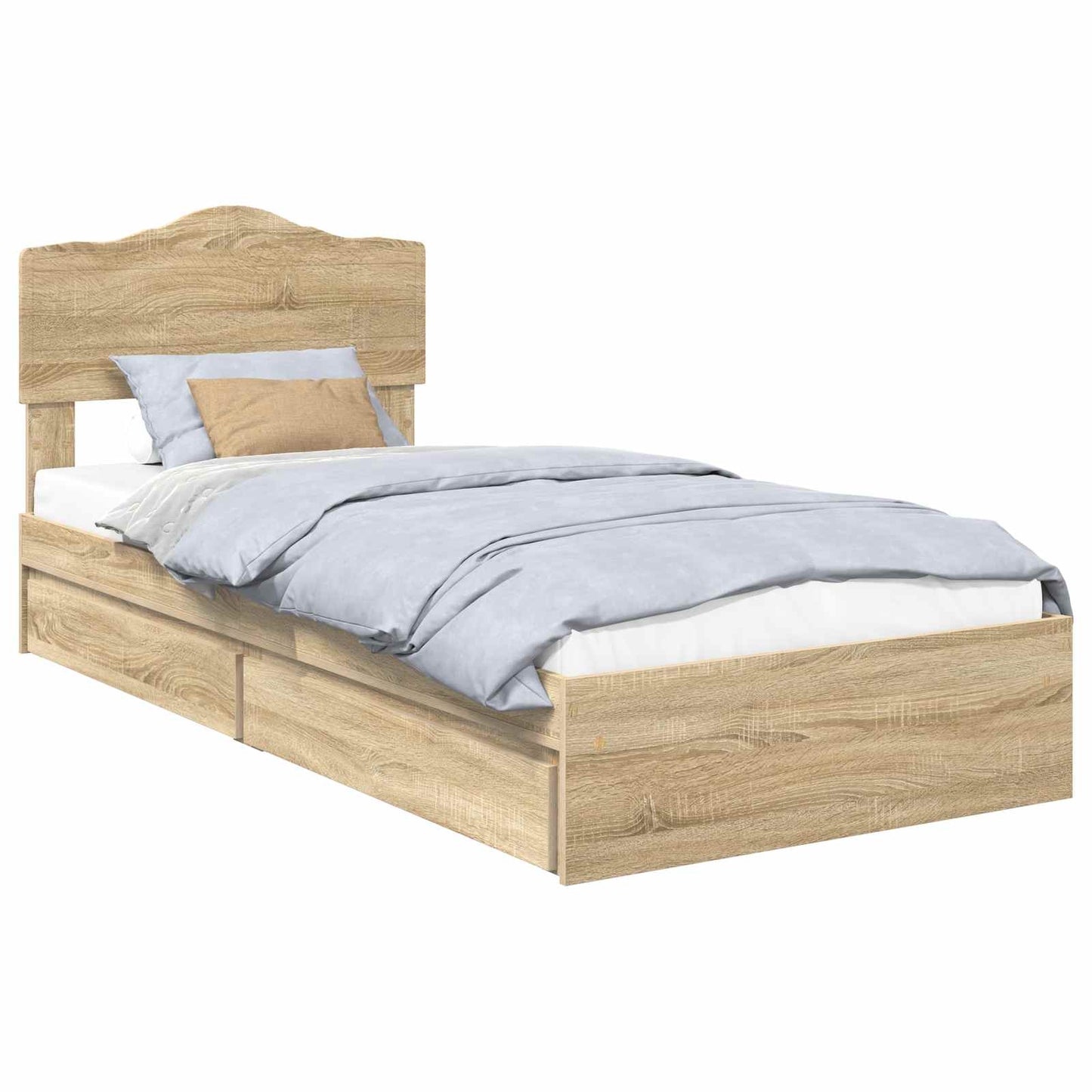 Storage Bed with Drawer Sonoma Oak 70 x 190 cm Engineered Wood