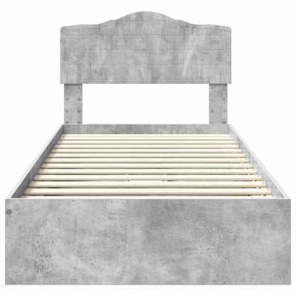 Storage Bed Concrete Grey 70 x 190 cm Engineered Wood