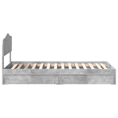 Storage Bed Concrete Grey 70 x 190 cm Engineered Wood