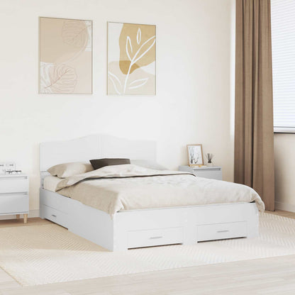 Bed Frame with Headboard White 160 x 200 cm Engineered Wood