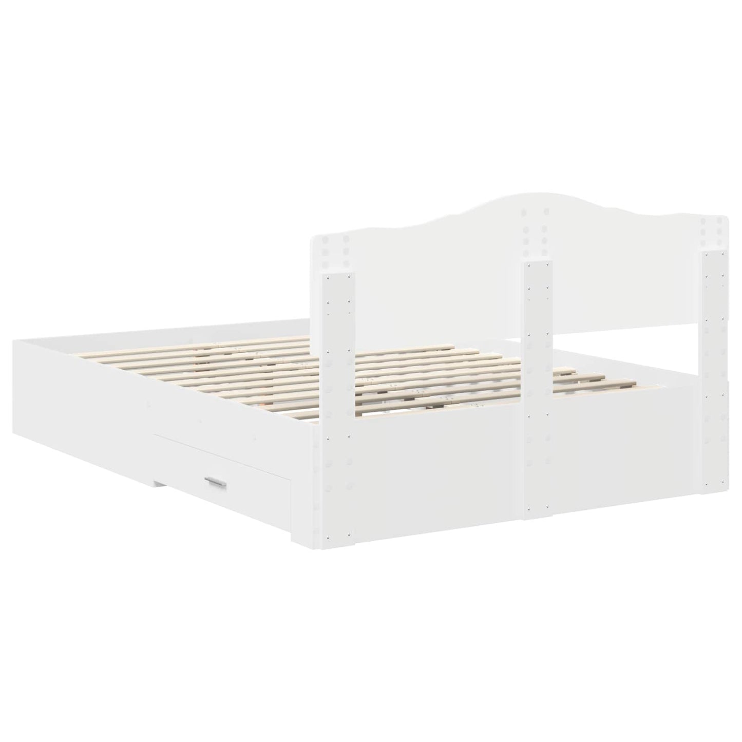Bed Frame with Headboard White 160 x 200 cm Engineered Wood