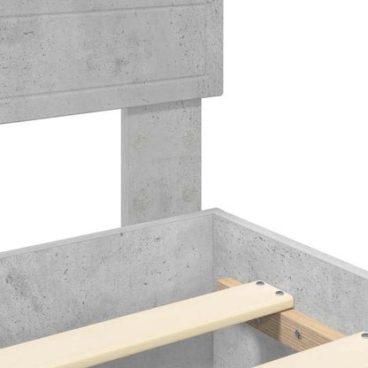 Bed Frame Concrete Grey 160 x 200 cm Engineered Wood