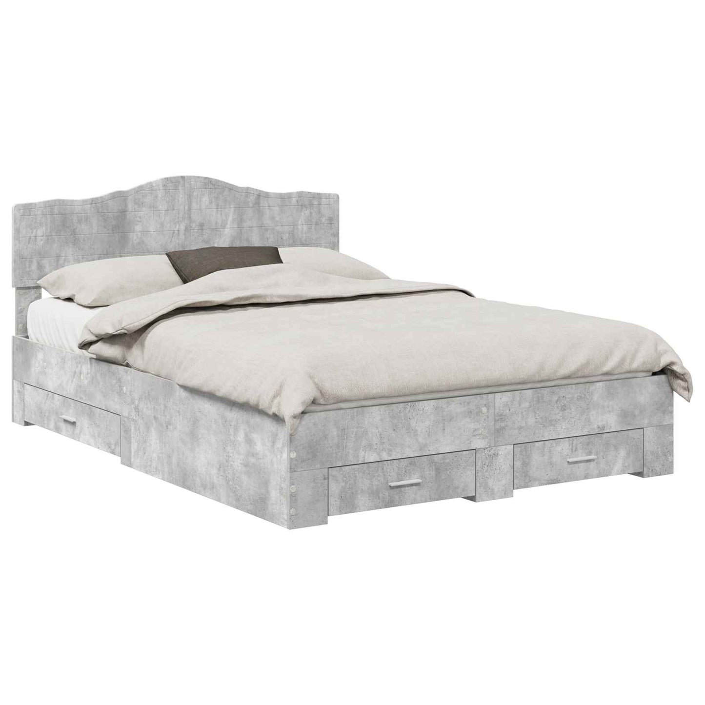 Bed Frame Concrete Grey 160 x 200 cm Engineered Wood