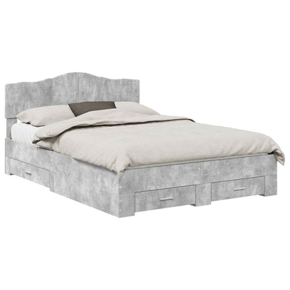 Bed Frame Concrete Grey 160 x 200 cm Engineered Wood