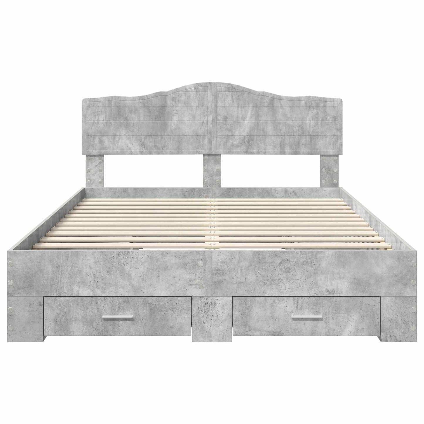 Bed Frame Concrete Grey 160 x 200 cm Engineered Wood