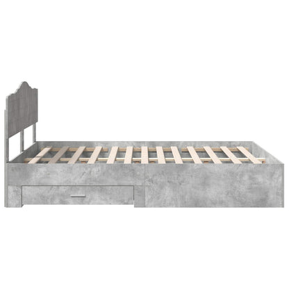 Bed Frame Concrete Grey 160 x 200 cm Engineered Wood
