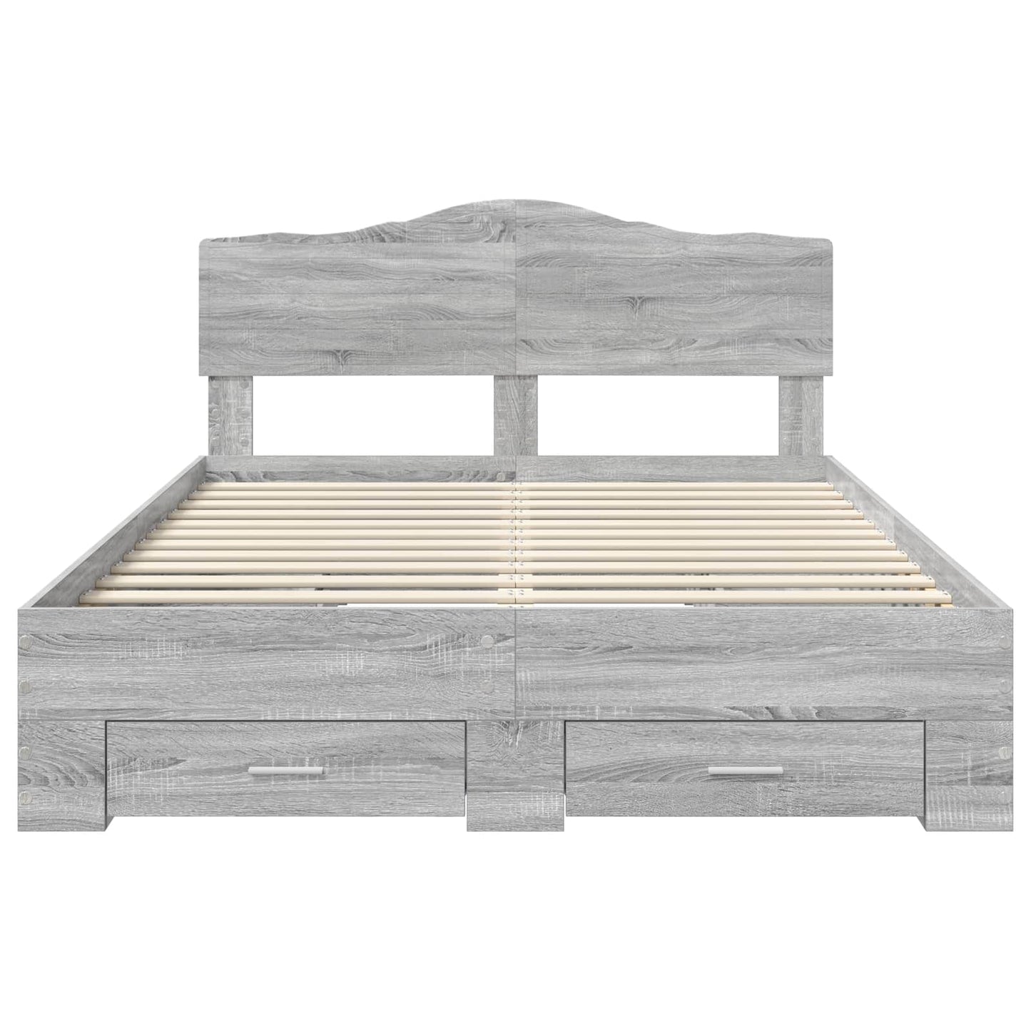 Bed Frame with Drawer Grey Sonoma 160 x 200 cm Engineered Wood