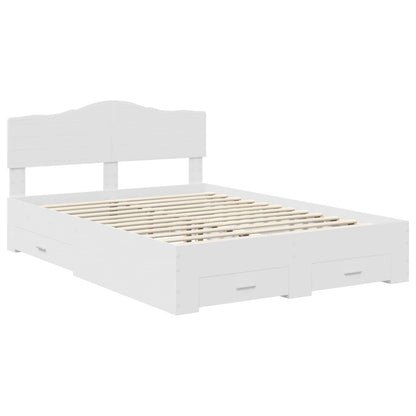 Bed Frame with Headboard White 140 x 200 cm Engineered Wood
