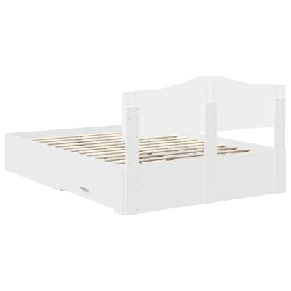 Bed Frame with Headboard White 140 x 200 cm Engineered Wood