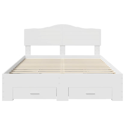 Bed Frame with Headboard White 140 x 200 cm Engineered Wood