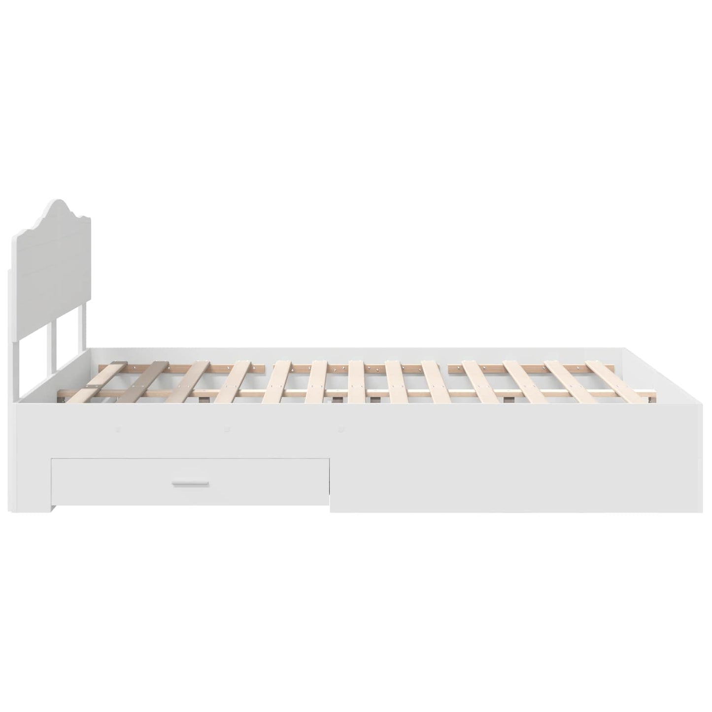 Bed Frame with Headboard White 140 x 200 cm Engineered Wood