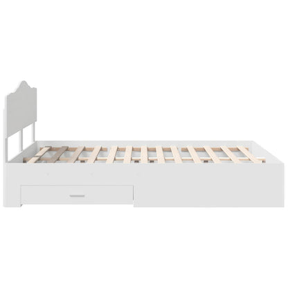 Bed Frame with Headboard White 140 x 200 cm Engineered Wood