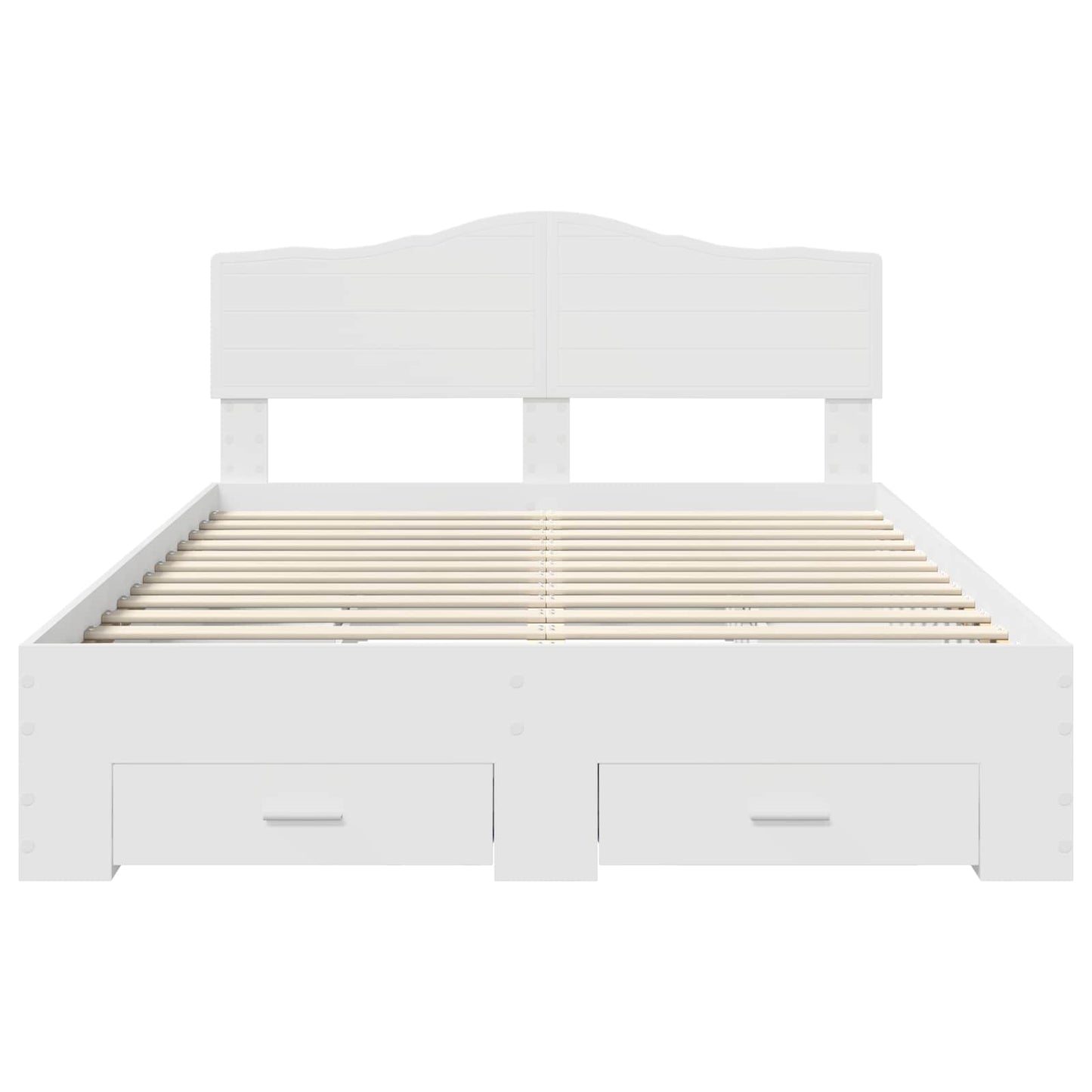 Bed Frame with Headboard White 140 x 190 cm Engineered Wood