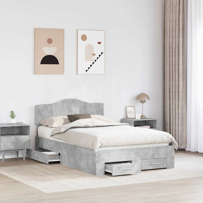 Bed Frame Concrete Grey 120 x 200 cm Engineered Wood