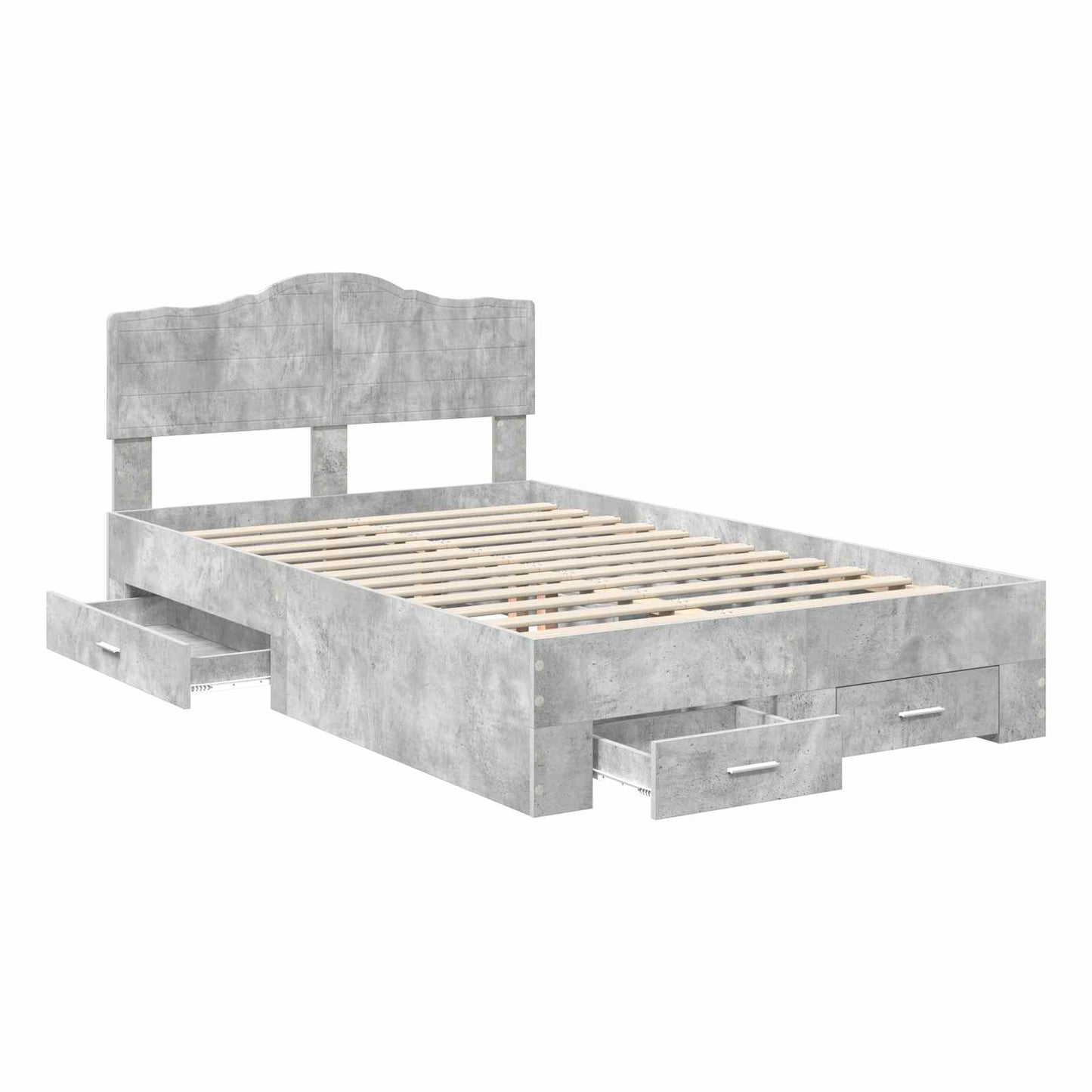 Bed Frame Concrete Grey 120 x 200 cm Engineered Wood