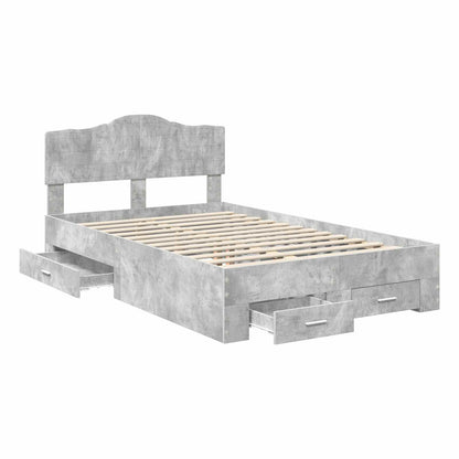 Bed Frame Concrete Grey 120 x 200 cm Engineered Wood