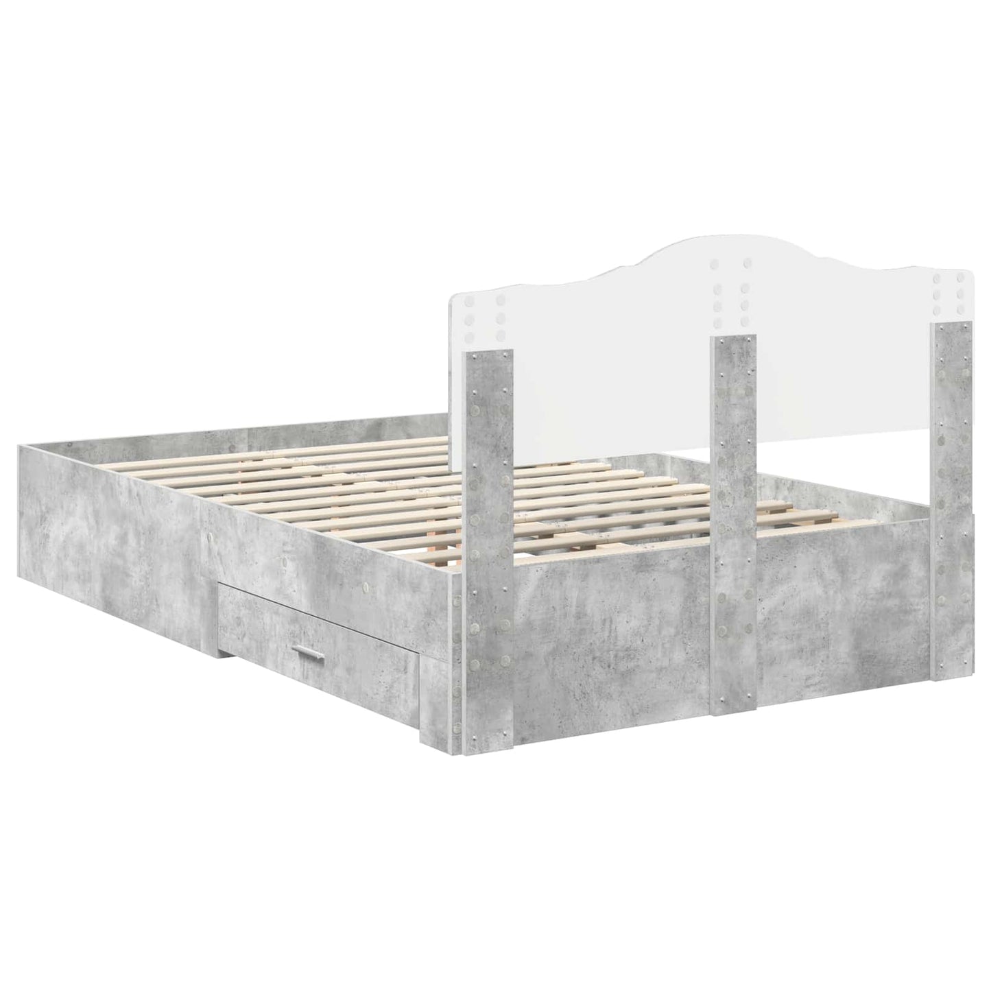 Bed Frame Concrete Grey 120 x 200 cm Engineered Wood