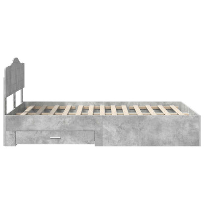 Bed Frame Concrete Grey 120 x 200 cm Engineered Wood