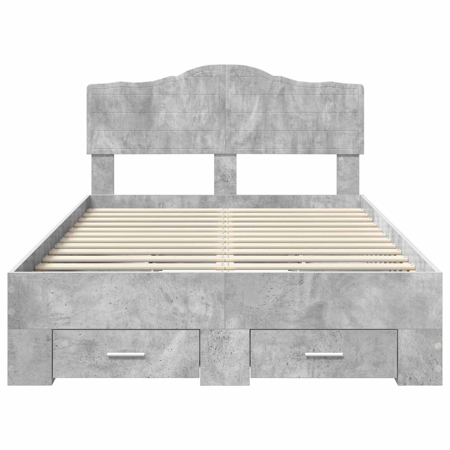 Bed Frame Concrete Grey 120 x 190 cm Engineered Wood