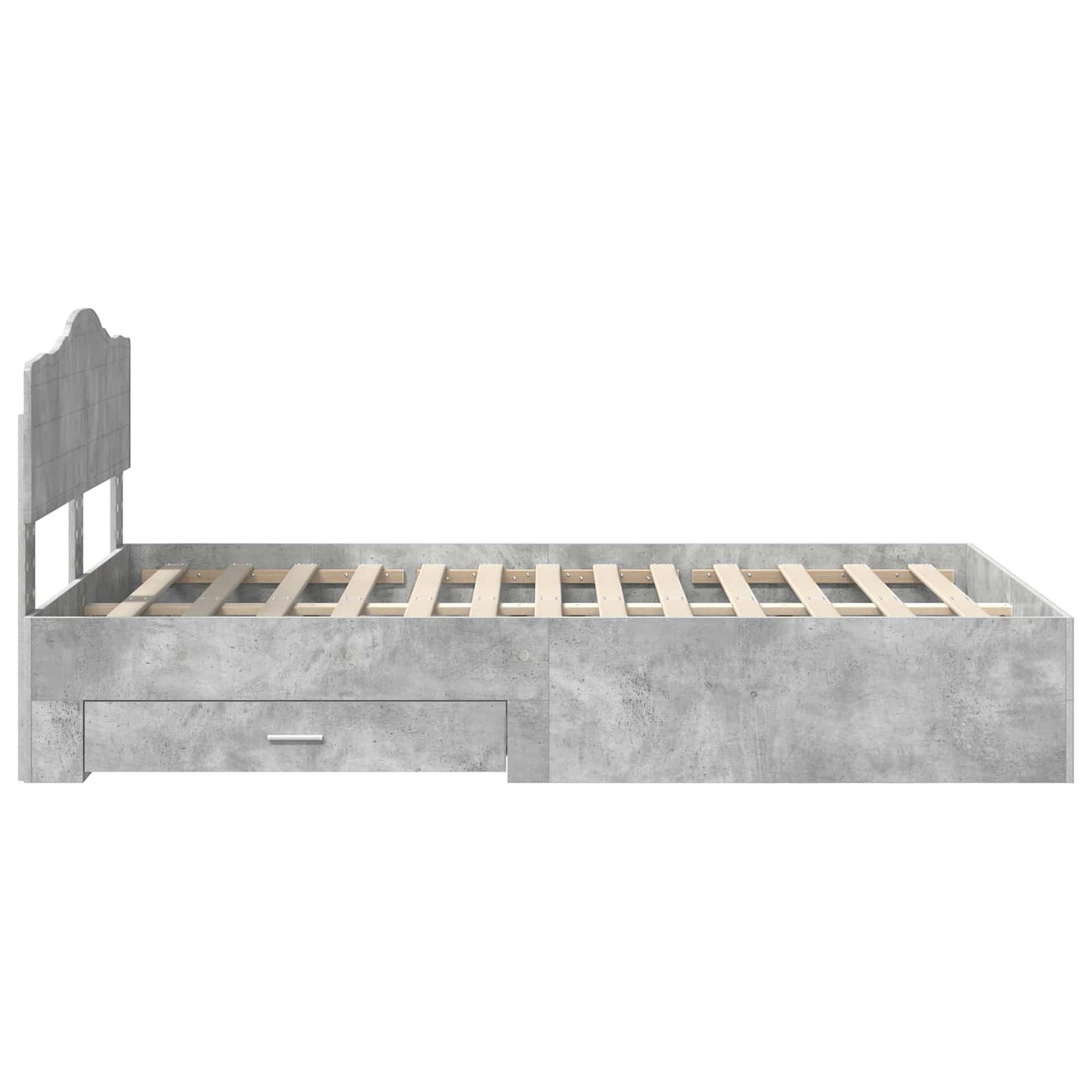 Bed Frame Concrete Grey 120 x 190 cm Engineered Wood