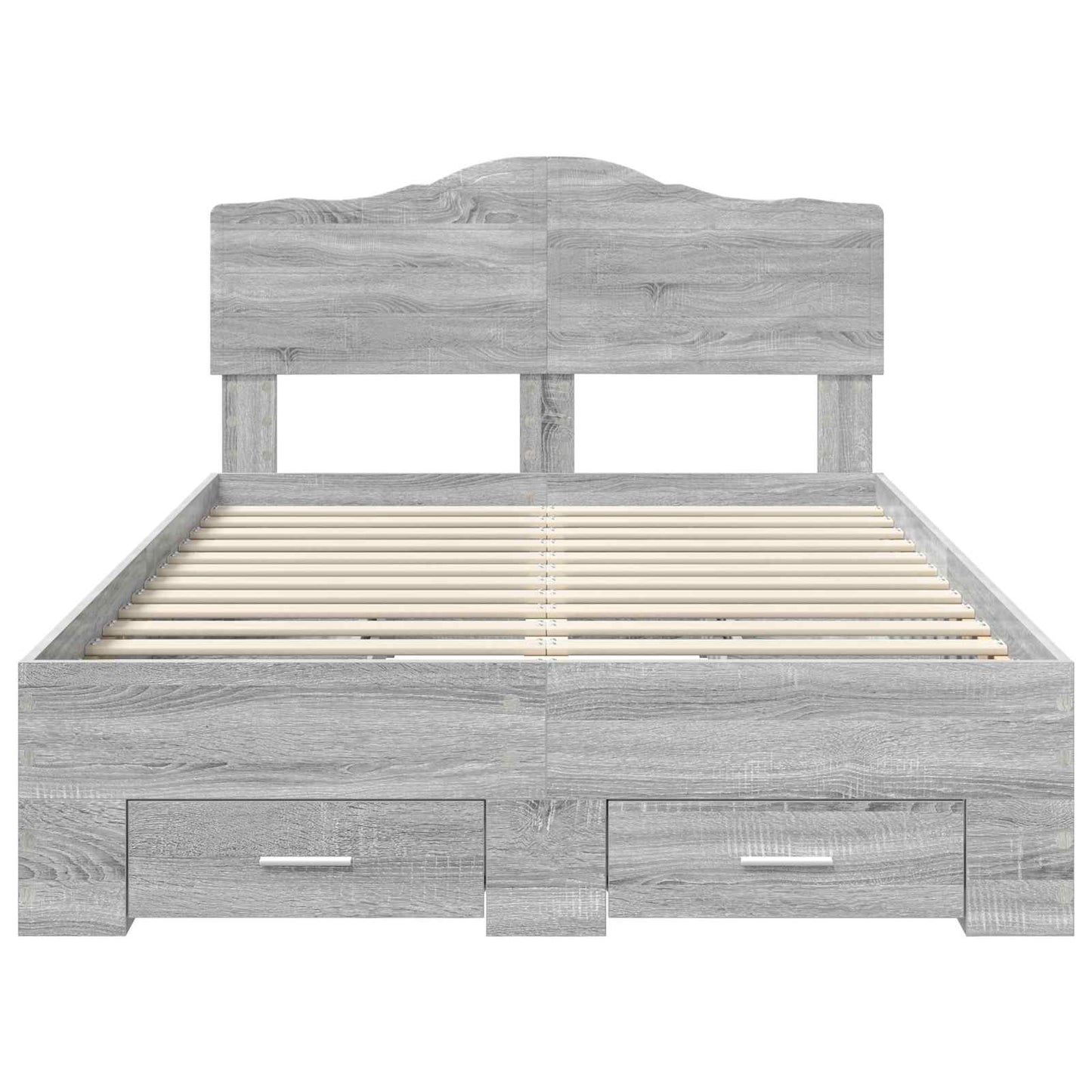 Bed Frame with Drawer Grey Sonoma 120 x 190 cm Engineered Wood