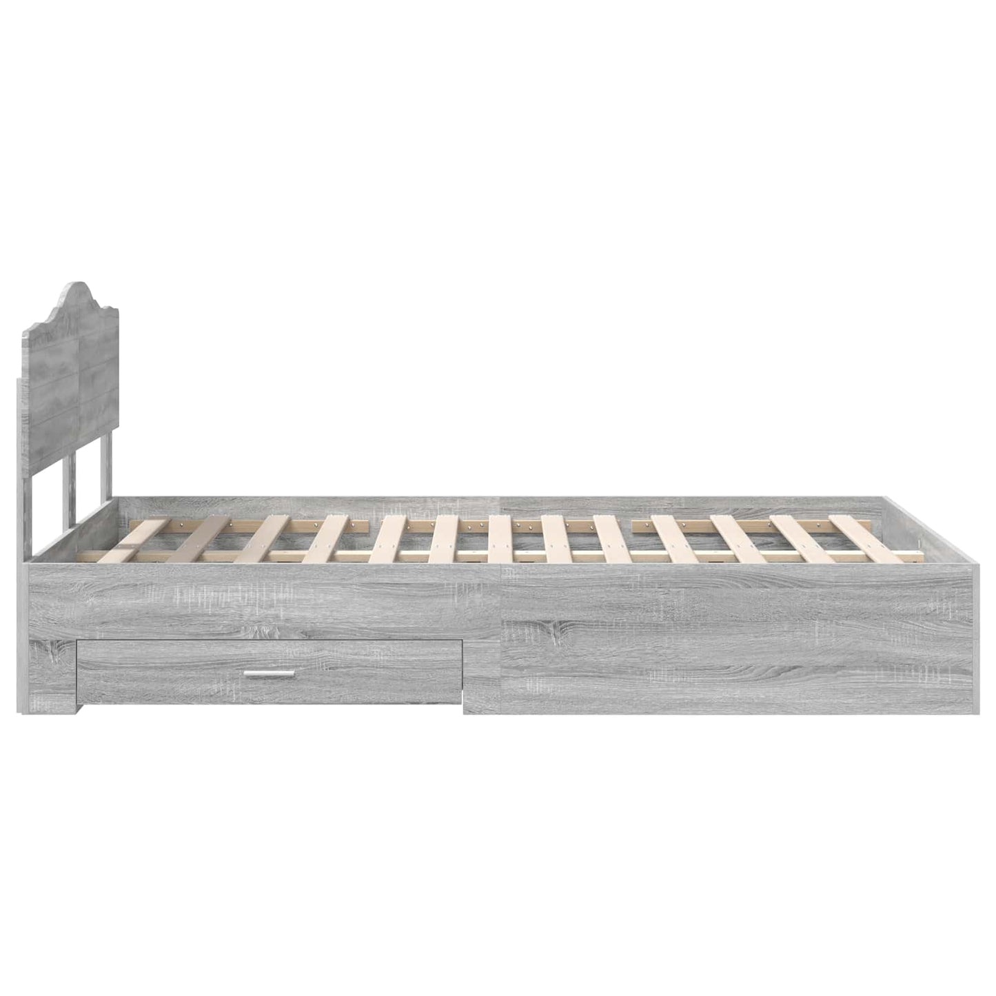 Bed Frame with Drawer Grey Sonoma 120 x 190 cm Engineered Wood