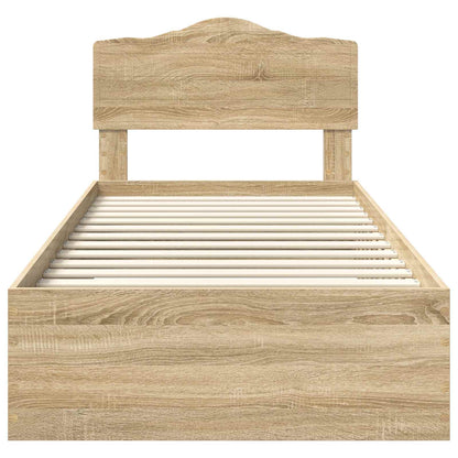 Bed Frame with Drawer Sonoma Oak 100 x 200 cm Engineered Wood