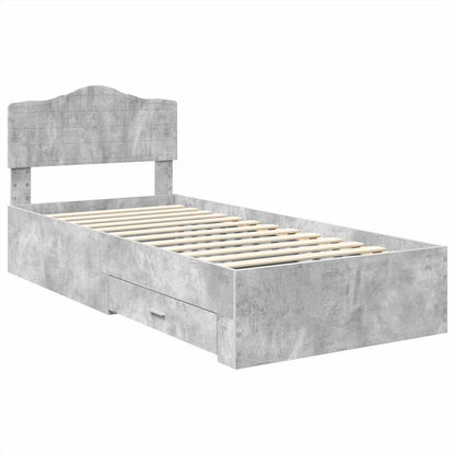 Bed Frame Concrete Grey 100 x 200 cm Engineered Wood