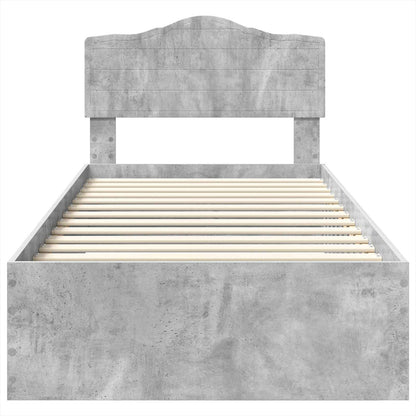 Bed Frame Concrete Grey 100 x 200 cm Engineered Wood