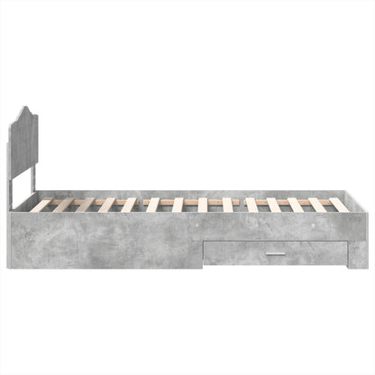 Bed Frame Concrete Grey 100 x 200 cm Engineered Wood