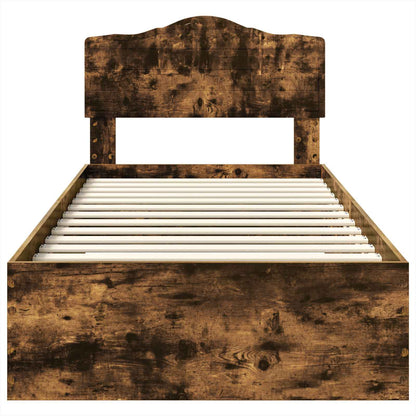 Bed Frame with Drawer Smoked Oak 100 x 200 cm Engineered Wood