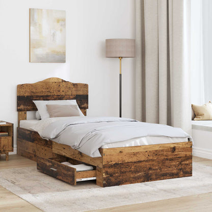 Bed Frame with Headboard Old Wood 100 x 200 cm Engineered Wood