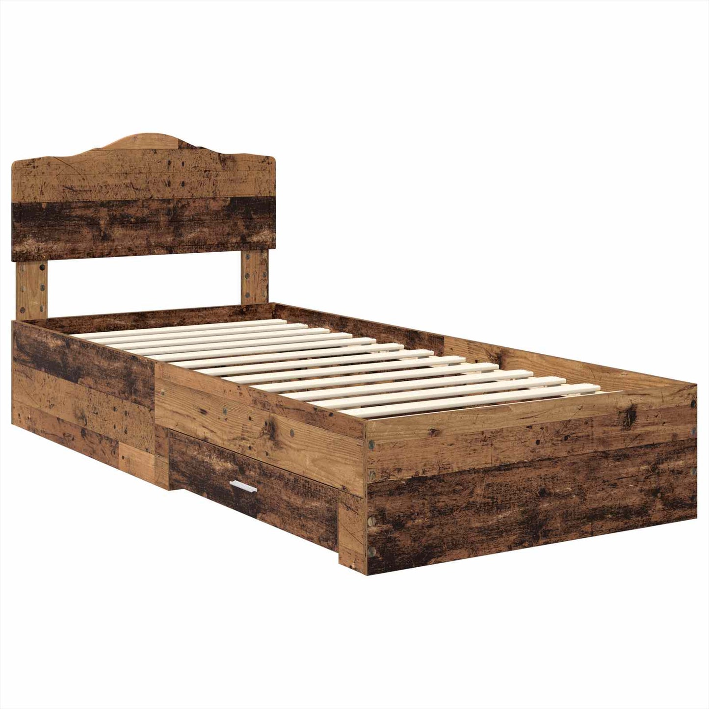 Bed Frame with Headboard Old Wood 100 x 200 cm Engineered Wood