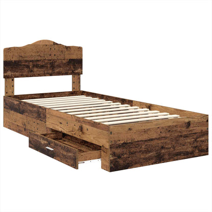 Bed Frame with Headboard Old Wood 100 x 200 cm Engineered Wood